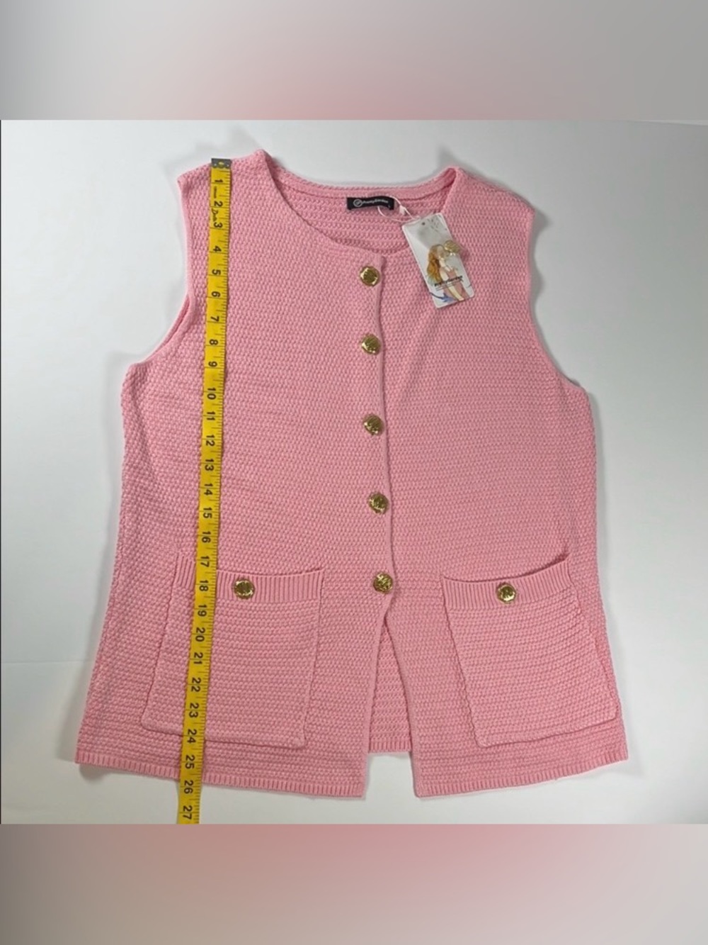 GAP Pink Button-Front Knit Vest